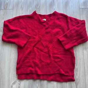 Anthropologie V-Neck Red Sweater